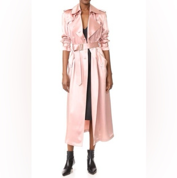 NWT Fleur de Mal Satin Trench Coat Size 6 $895 Retail - Picture 1 of 12